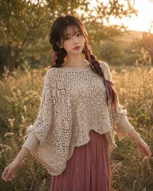Slow Mornings + Lattes cropped slouchy crochet knit boho sweater L